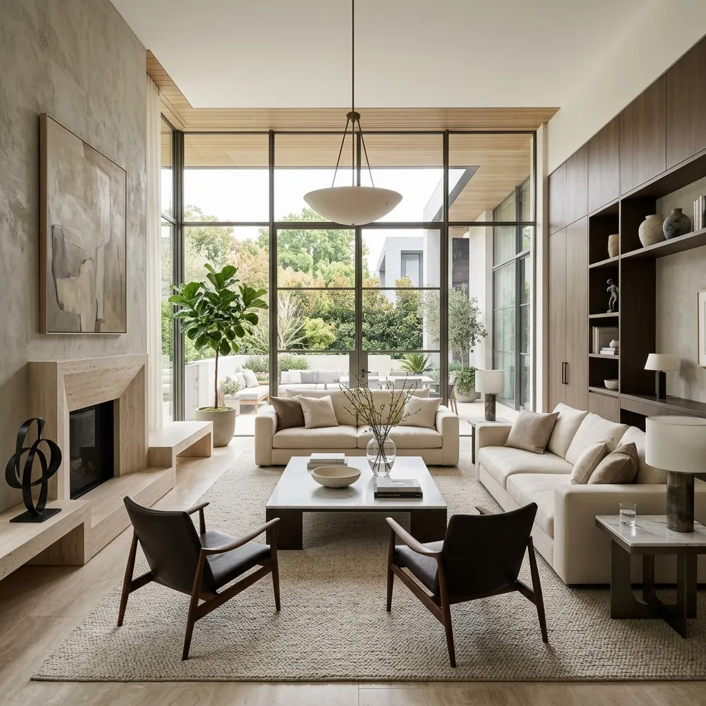 Interior residencial moderno con suelo radiante